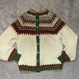 *VINTAGE* wool fair isle knit cardigan